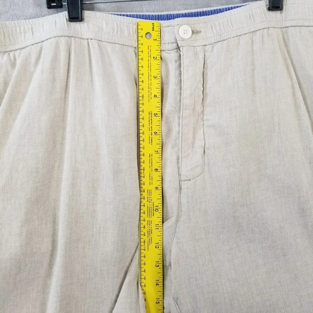 Tommy Bahama Pants Mens 2XLT Linen Cotton Beige Relaxed Beach Trousers Cruise